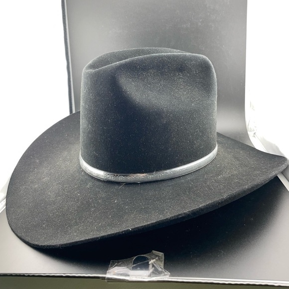 Resistol Quicksilver Black Cowboy Hat 7 Western 4X Beaver Felt in Box‌‌‌‌‌‌‌‌‌‌‌ - Picture 1 of 7